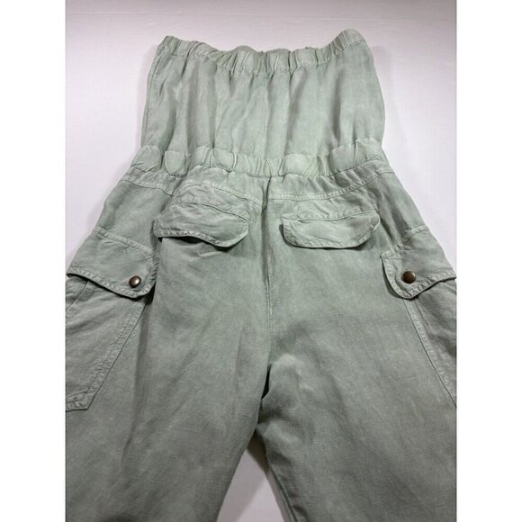 YFB Young Fabulous Broke Kennedy Strapless Jumpsuit Mint Green Small Linen Blend - Picture 12 of 15